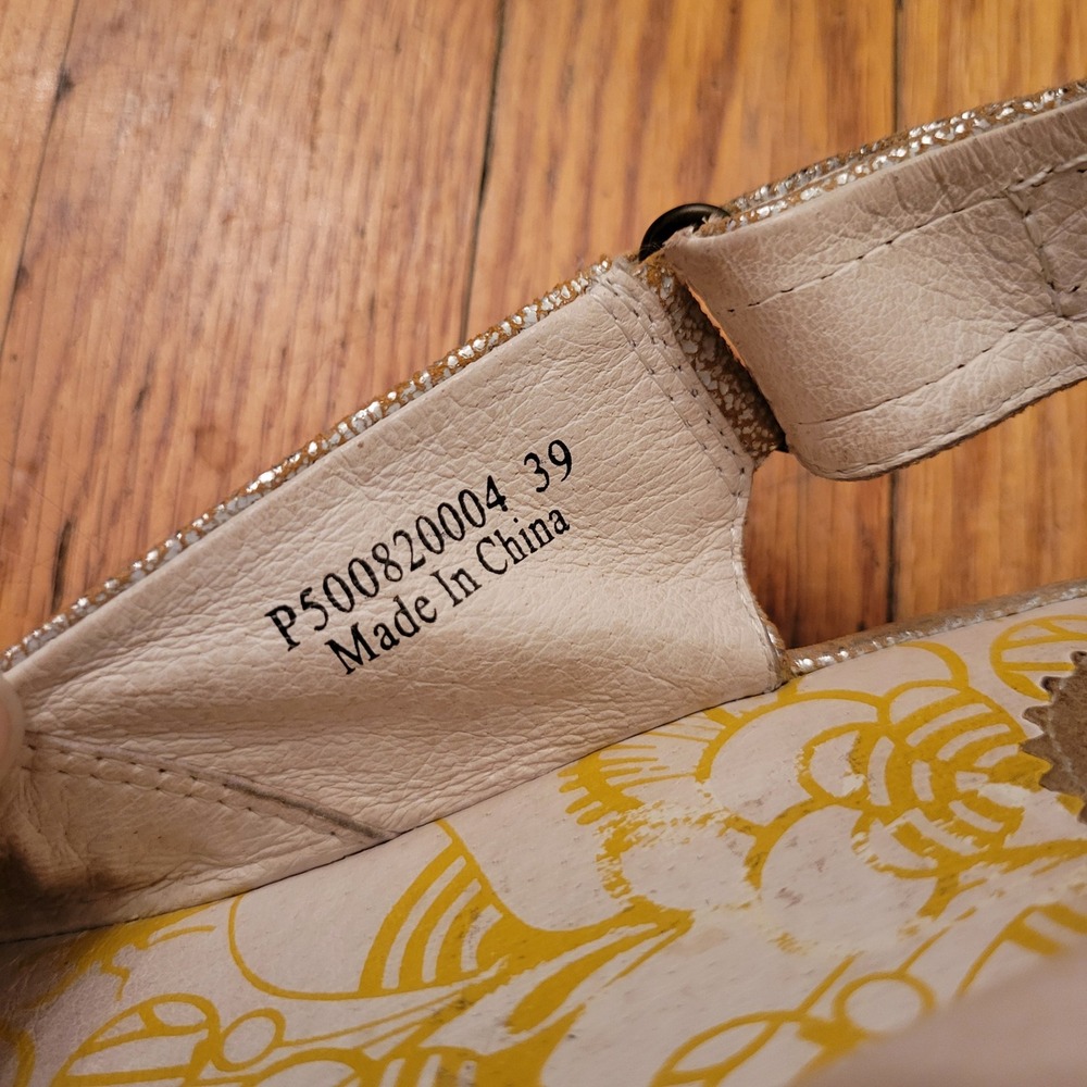 Fly London 39 Wedge Sandals Gold Metallic Leather Comfort Summer YAKIN 8.5 9 - Picture 7 of 10